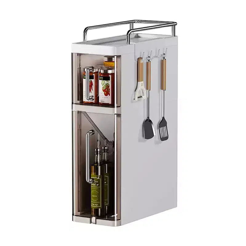 Plastic Kitchen Storage Rack - Multi-Functional Household Desktop Storage Cabinet, Spice Jar Organizer, Drawer Storage, Gap Cabinet