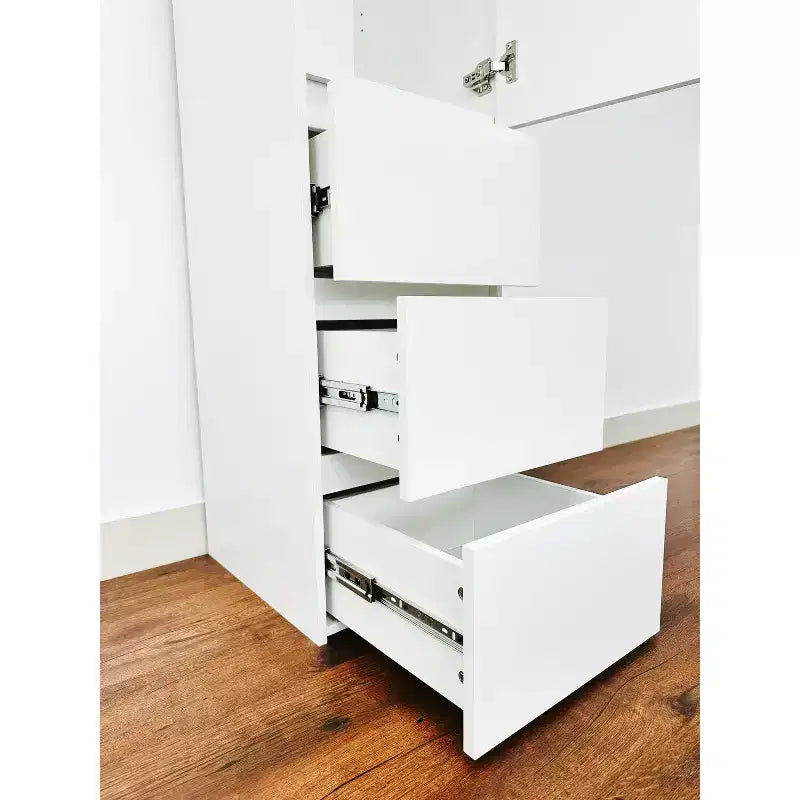 70.9 in.H x 17.72 in.W White Wood Composite Closet System for Universal Storage with Storage Bins