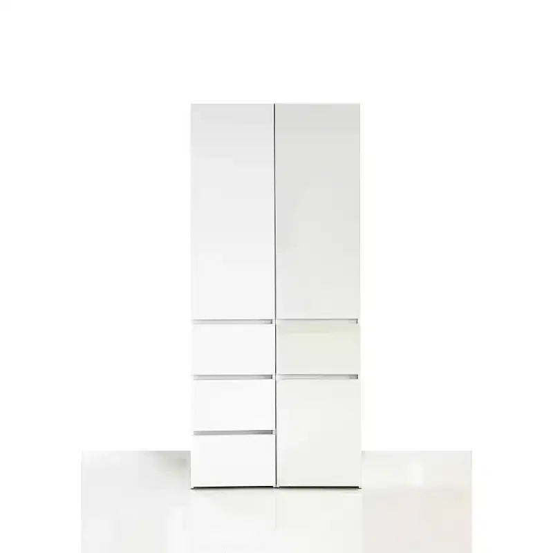 70.9 in.H x 17.72 in.W White Wood Composite Closet System for Universal Storage with Storage Bins