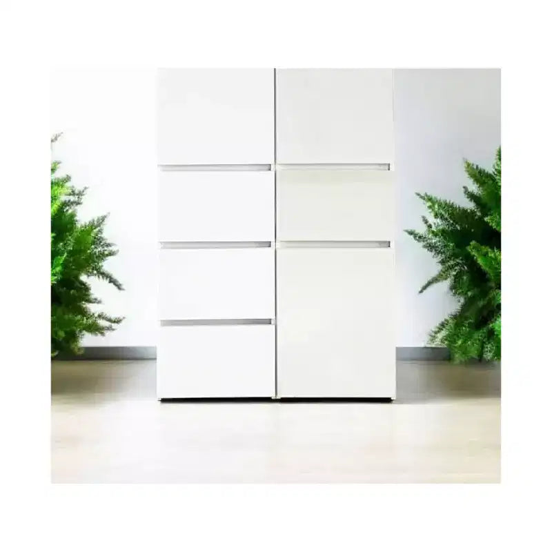 70.9 in.H x 17.72 in.W White Wood Composite Closet System for Universal Storage with Storage Bins