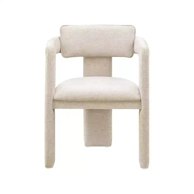 Brenda Beige Chenille Fabric Dining Chair, Set of 2