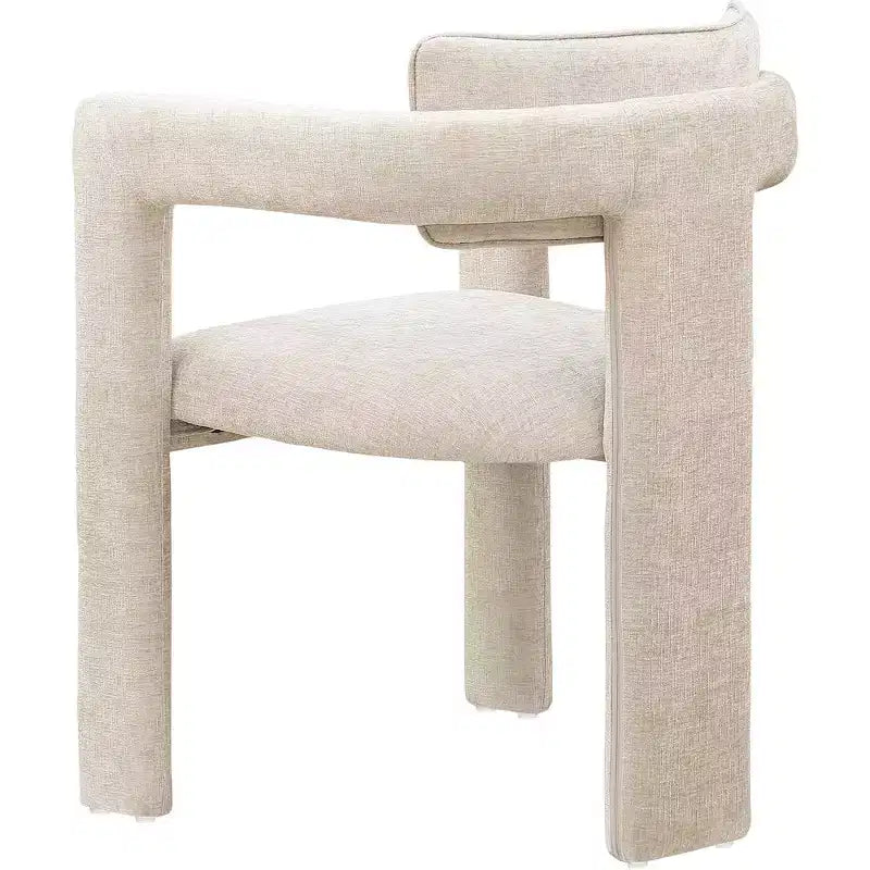 Brenda Beige Chenille Fabric Dining Chair, Set of 2