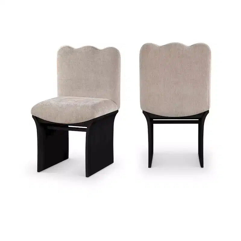 Shaw Beige Chenille Fabric Upholstered Dining Chair