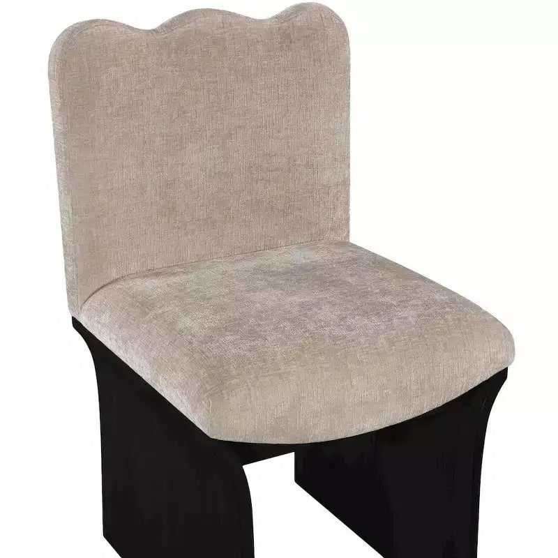 Shaw Beige Chenille Fabric Upholstered Dining Chair