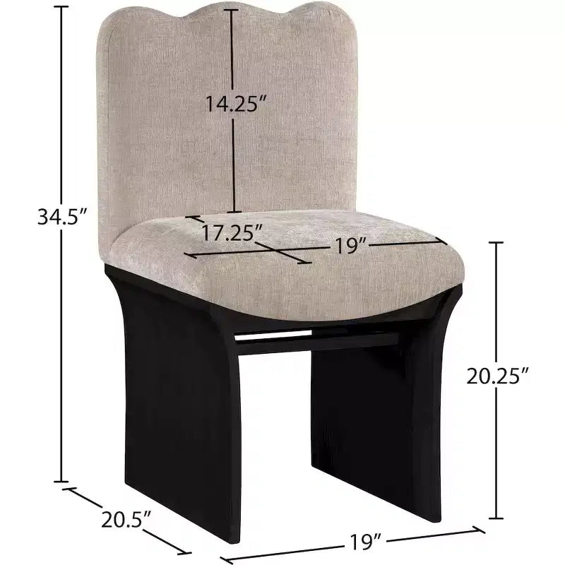 Shaw Beige Chenille Fabric Upholstered Dining Chair