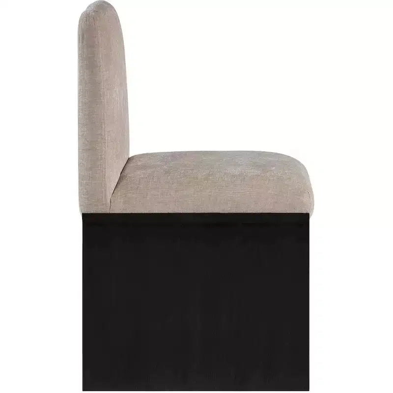 Shaw Beige Chenille Fabric Upholstered Dining Chair
