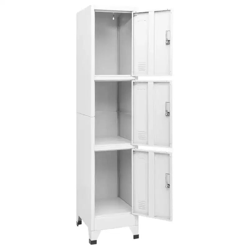 Steel Locker Cabinet with 3 Compartments - Resistant, Easy Assembly, Secure Storage, and Easy Cleaning