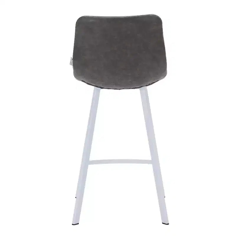 Elland Leather Bar Stool  Modern Counter Height Stool with White Stainless Steel Legs for Kitchen Island or Home Bar Set of 2