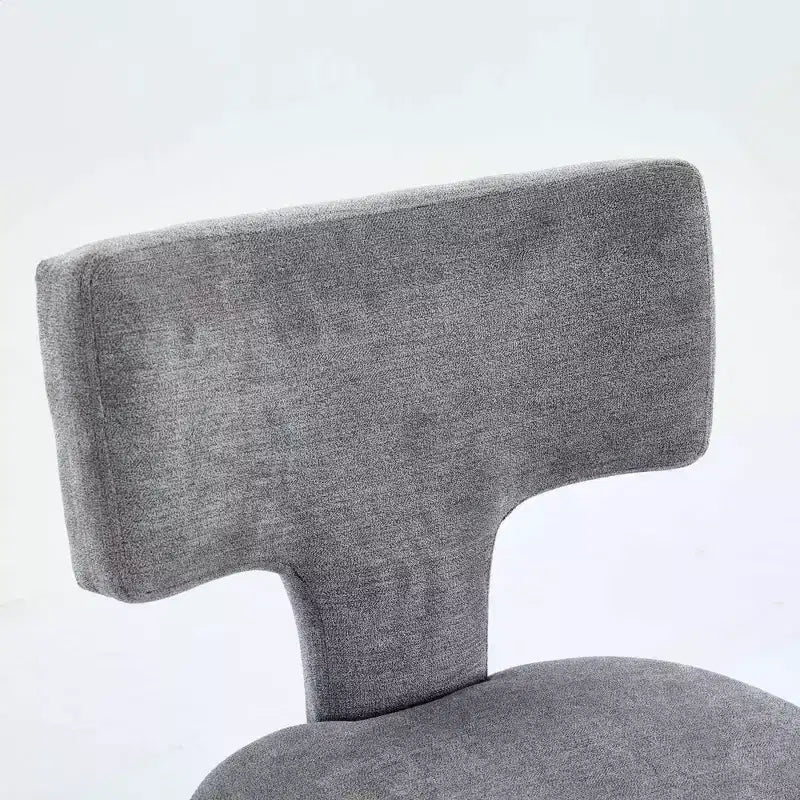 Set of 2 Mid Century Counter Height Bar Stools, Farmhouse Linen Fabric Upholstered Kitchen Accent Chair Curved Backrest