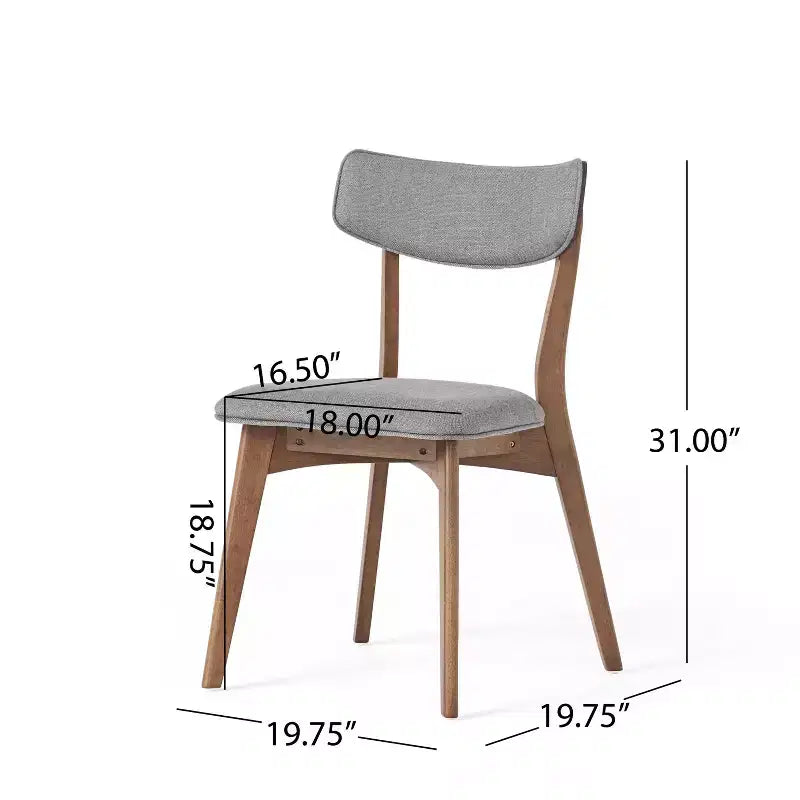 Leora Mid-Century Modern Wood Fabric Upholstered 5 Piece Dining Set