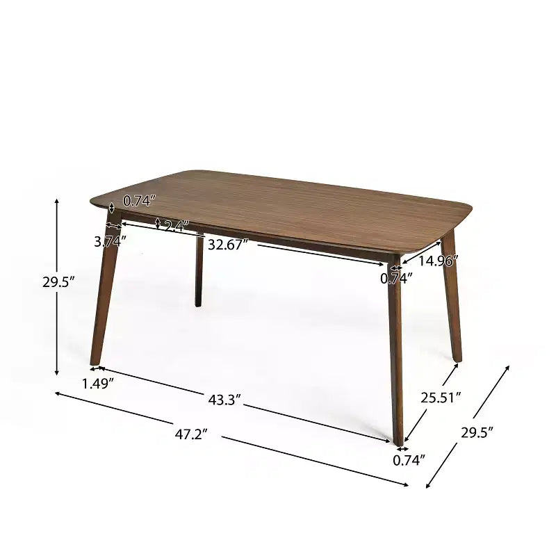Leora Mid-Century Modern Wood Fabric Upholstered 5 Piece Dining Set