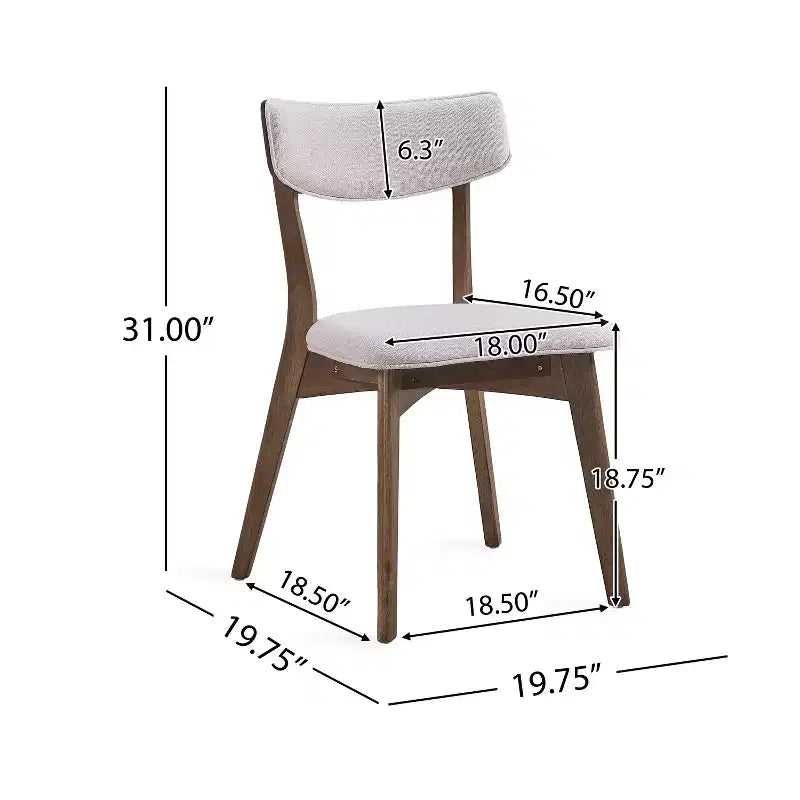 Leora Mid-Century Modern Wood Fabric Upholstered 5 Piece Dining Set