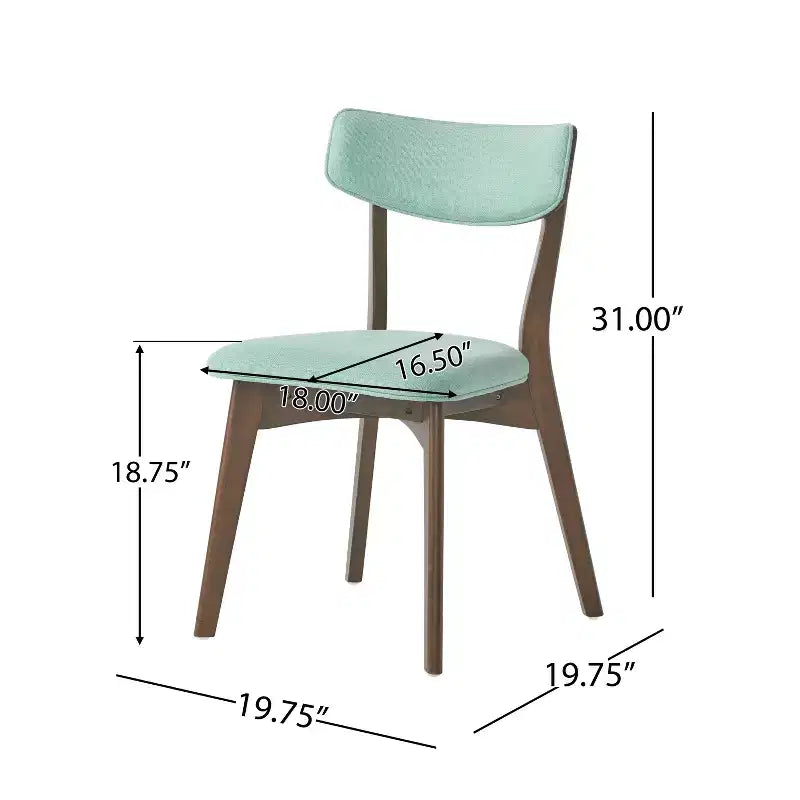 Leora Mid-Century Modern Wood Fabric Upholstered 5 Piece Dining Set