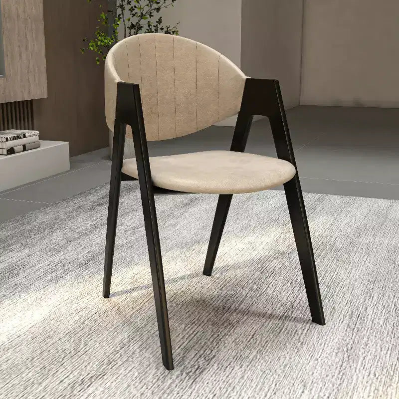 Savor Modern Dining Chair  Upholstered Side Chairs with Curved Back and Iron Frame Mid-Century Kitchen & Dining Room Chairs Set of 2
