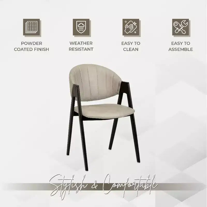 Savor Modern Dining Chair  Upholstered Side Chairs with Curved Back and Iron Frame Mid-Century Kitchen & Dining Room Chairs Set of 2