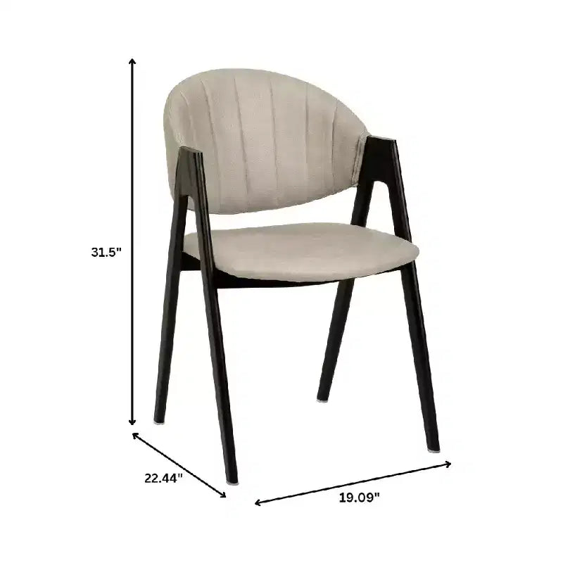 Savor Modern Dining Chair  Upholstered Side Chairs with Curved Back and Iron Frame Mid-Century Kitchen & Dining Room Chairs Set of 2