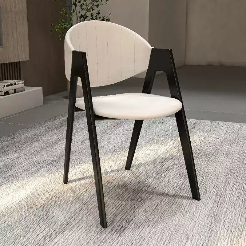 Savor Modern Dining Chair  Upholstered Side Chairs with Curved Back and Iron Frame Mid-Century Kitchen & Dining Room Chairs Set of 2