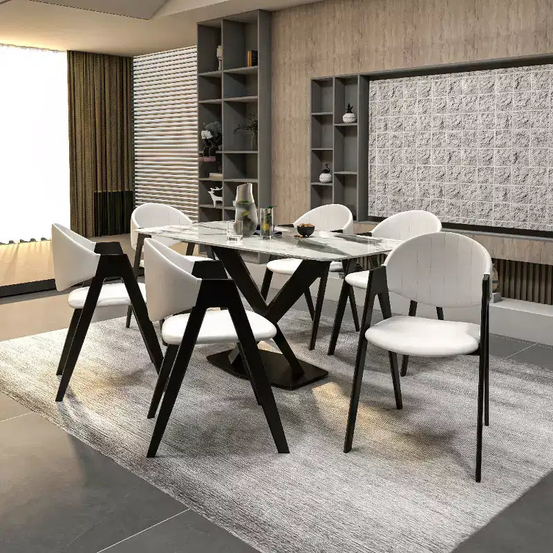 Savor Modern Dining Chair  Upholstered Side Chairs with Curved Back and Iron Frame Mid-Century Kitchen & Dining Room Chairs Set of 2