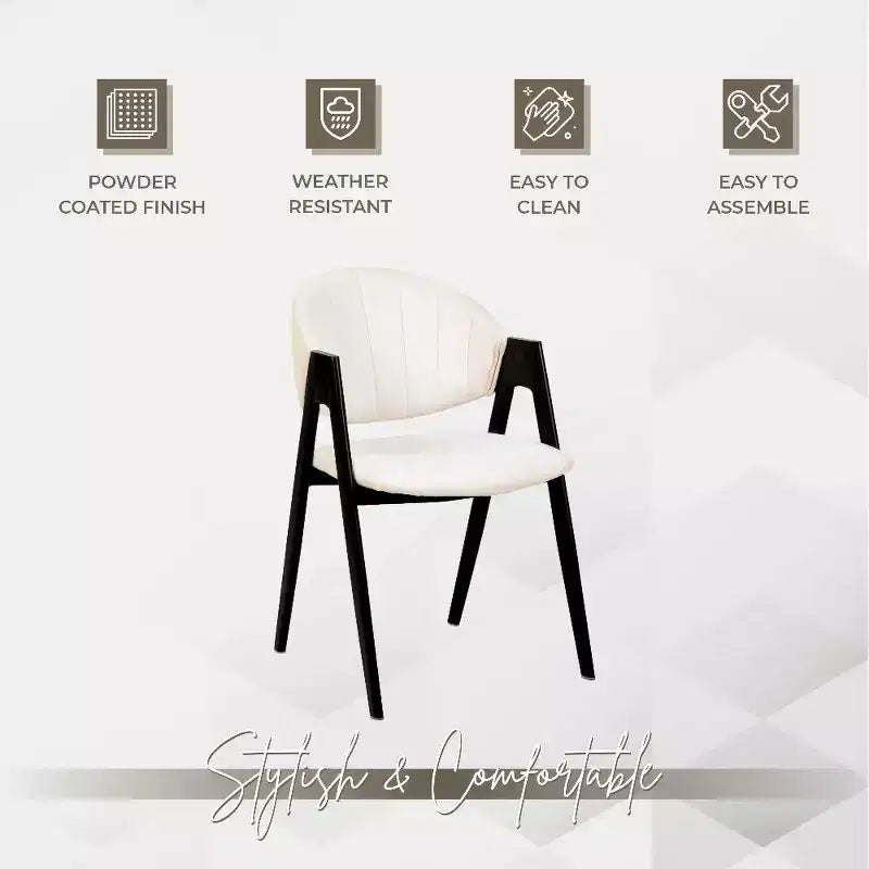 Savor Modern Dining Chair  Upholstered Side Chairs with Curved Back and Iron Frame Mid-Century Kitchen & Dining Room Chairs Set of 2