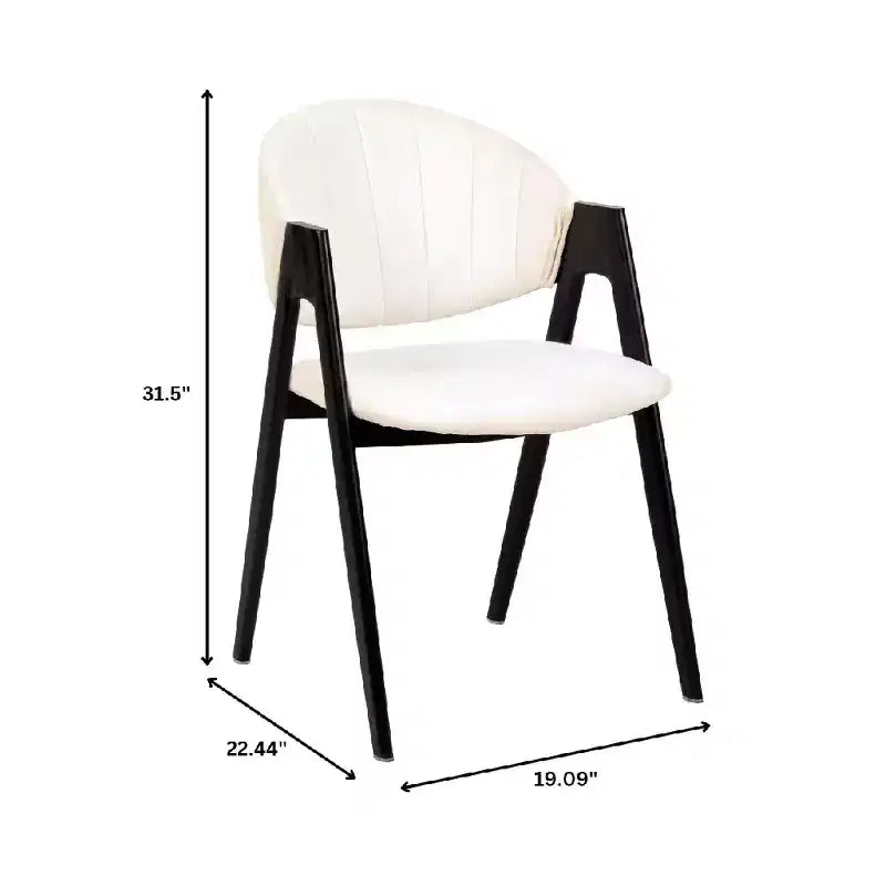 Savor Modern Dining Chair  Upholstered Side Chairs with Curved Back and Iron Frame Mid-Century Kitchen & Dining Room Chairs Set of 2