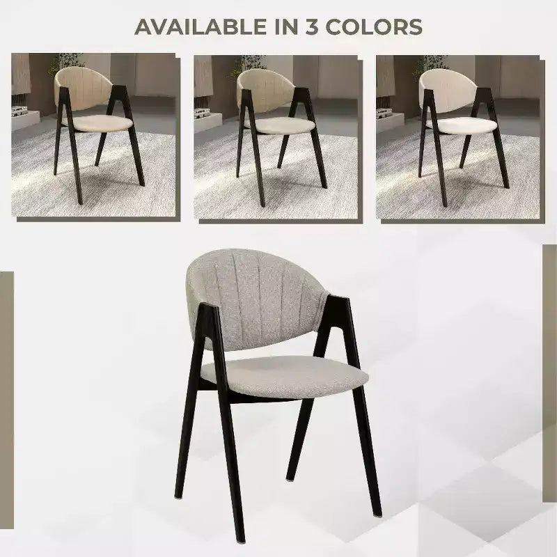 Savor Modern Dining Chair  Upholstered Side Chairs with Curved Back and Iron Frame Mid-Century Kitchen & Dining Room Chairs Set of 2