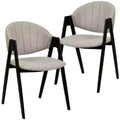 LeisureMod Savor Modern Dining Chair  Upholstered Side Chairs with Curved Back and Iron Frame Mid-Century Kitchen & Dining Room Chairs Set of 2