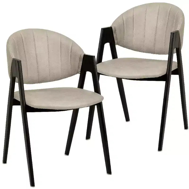 Savor Modern Dining Chair  Upholstered Side Chairs with Curved Back and Iron Frame Mid-Century Kitchen & Dining Room Chairs Set of 2