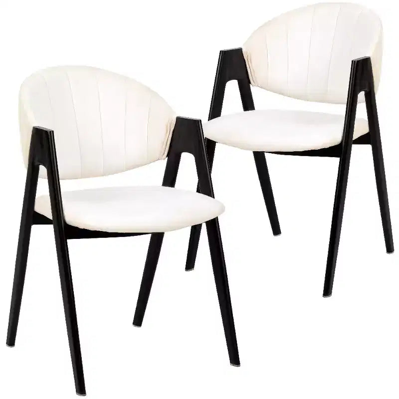 Savor Modern Dining Chair  Upholstered Side Chairs with Curved Back and Iron Frame Mid-Century Kitchen & Dining Room Chairs Set of 2