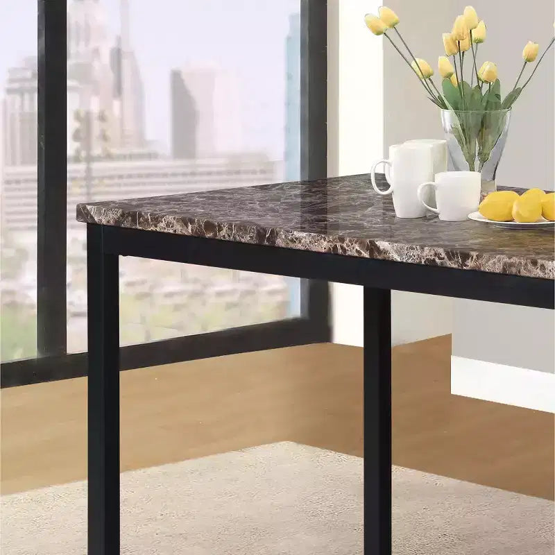 Dining Table 48 Modern Dining Table CKitchen Table with Faux Marble Top and Metal Legs for Dining Room, Living Room