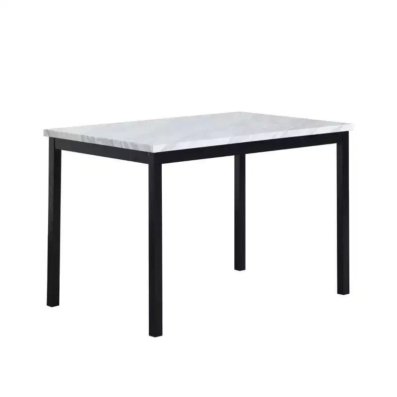 Dining Table 48 Modern Dining Table CKitchen Table with Faux Marble Top and Metal Legs for Dining Room, Living Room
