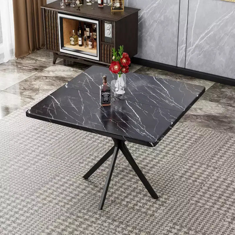 Square Dining Table Modern Dining Table for 4-6 Person, Coffee Table for Kitchen Dining Room, Office
