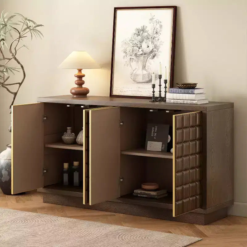 Viviana 58.6'' Modern Storage Cabinet with 4 Doors and Adjustable Shelves