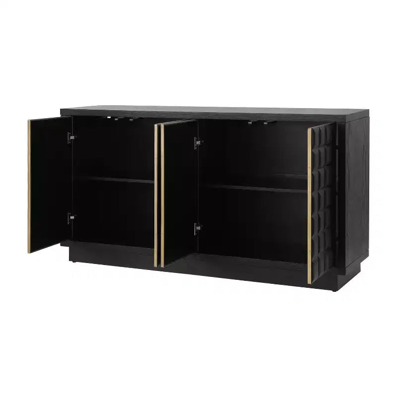 Viviana 58.6'' Modern Storage Cabinet with 4 Doors and Adjustable Shelves