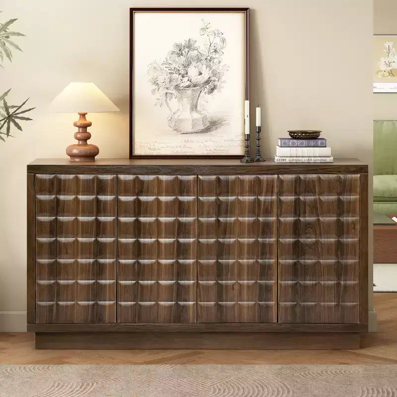 Viviana 58.6'' Modern Storage Cabinet with 4 Doors and Adjustable Shelves