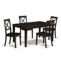 HomeStock 5-Piece Rectangle Cappuccino Finish Solid Wood Top Dining table with 4 Chairs