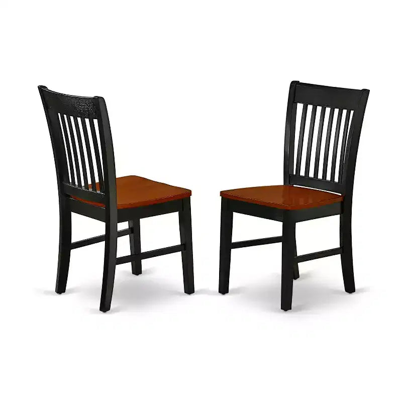 Dining Set - 5 Piece Kitchen Table & Chairs - 42 Round Table, Black Cherry Finish