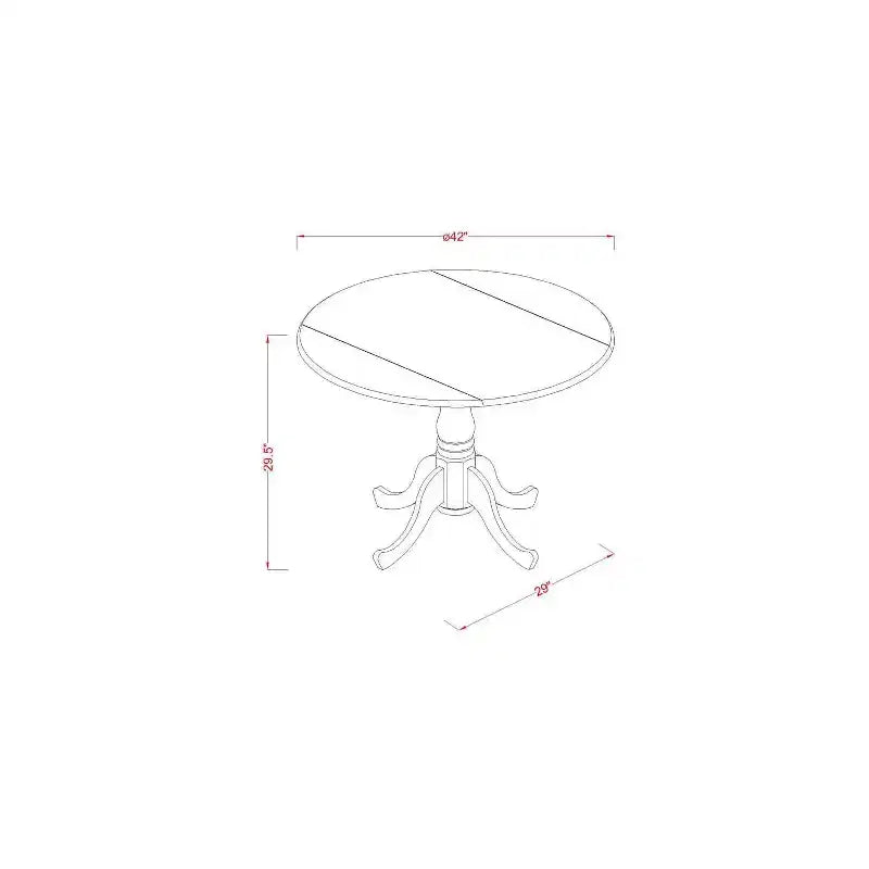 Dining Set - 5 Piece Kitchen Table & Chairs - 42 Round Table, Black Cherry Finish