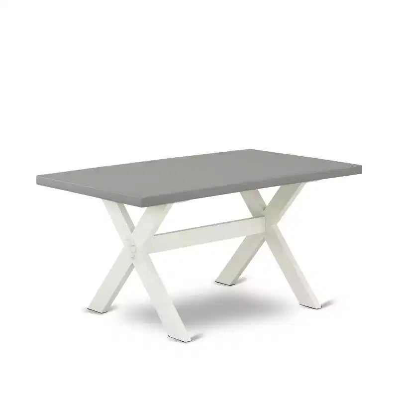 5-Piece Natural Oak Finish Solid Wood Top Dining Table with 4-Parson Chair