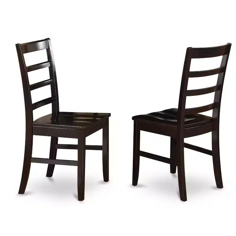 7-Piece Rectangle Cappuccino Finish Solid Wood Top Dining Table with 6 Chairs