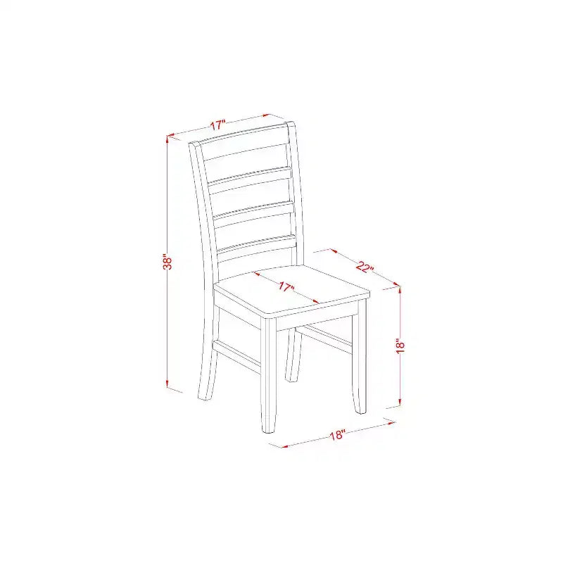 7-Piece Rectangle Cappuccino Finish Solid Wood Top Dining Table with 6 Chairs
