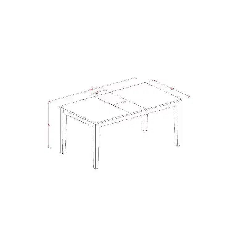 Dining Set 5-Piece Rectangle Table & Chairs - 54/66 Inch Extendable Table