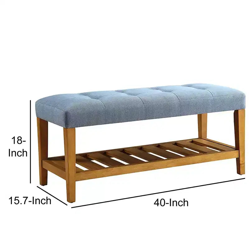 Bench, Blue & Oak