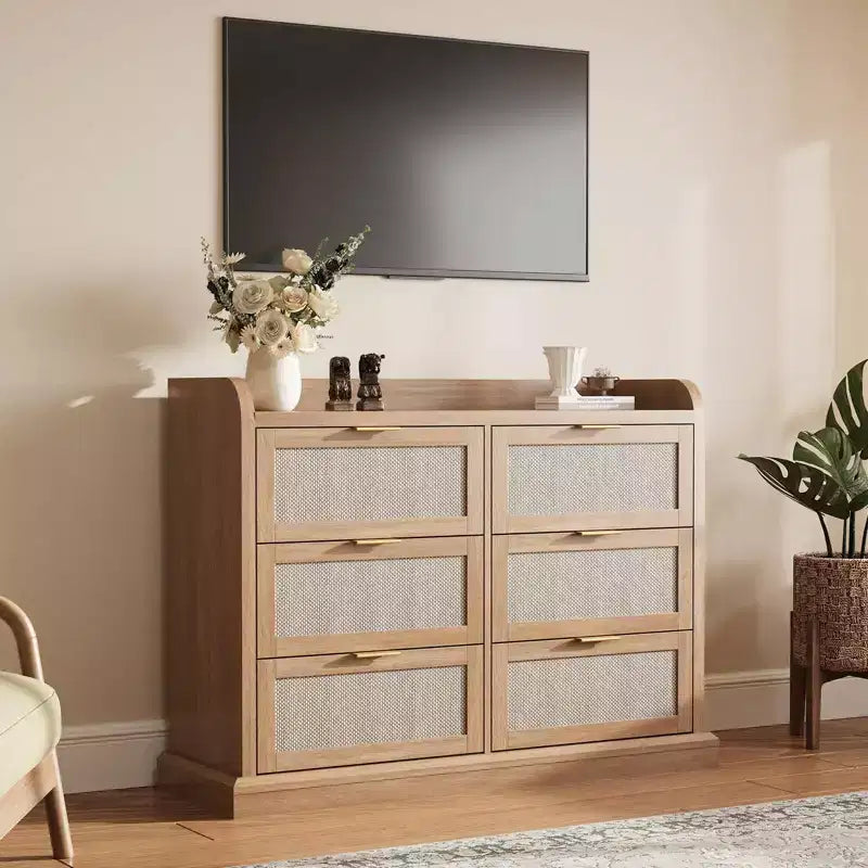 Sturdy 6-Drawer Fabric Dresser - Desktop Storage Solution with Metal and Plastic Support Tubes for Bedroom, Dorm, Entryway, and Organization