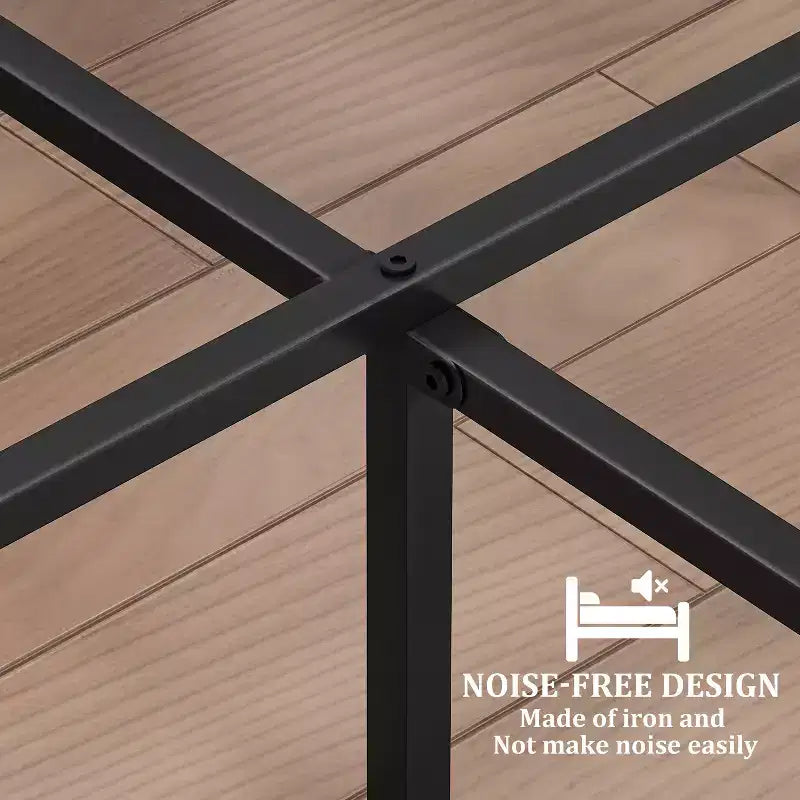 retro-style board bed frame is suitable for mattresses ranging from 10 inches to 14 inches in height,