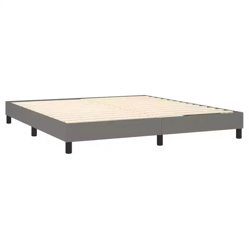 Bed Frame Dark Grey Fabric (100% polyester), plywood, engineered wood