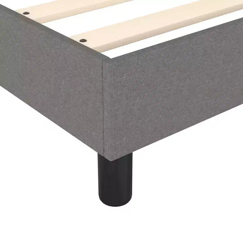 Bed Frame Dark Grey Fabric (100% polyester), plywood, engineered wood