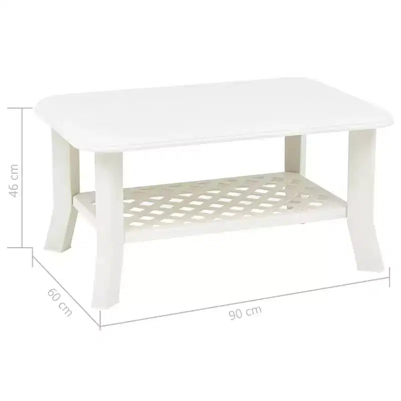 Coffee Table End Table with Storage Shelf Side Couch Table Plastic