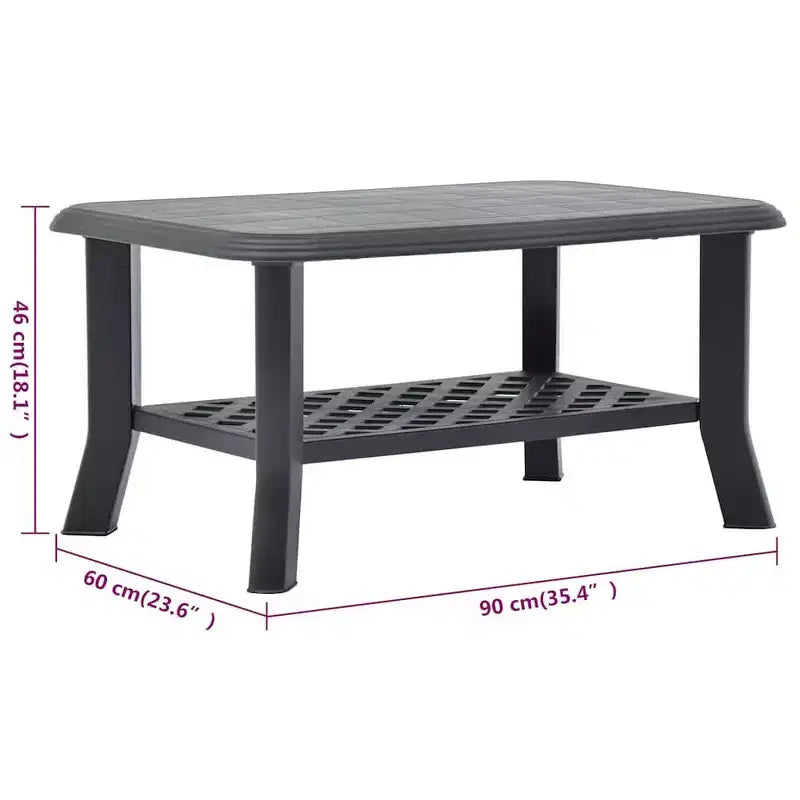 Coffee Table End Table with Storage Shelf Side Couch Table Plastic