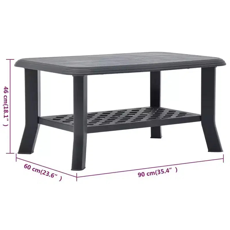 Coffee Table End Table with Storage Shelf Side Couch Table Plastic