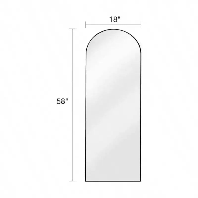 Arched Full Length Mirror Floor Mirror with Stand 18x58 Inch Black Wall Mirror Bedroom Body Mirror Large Size Strong Frame